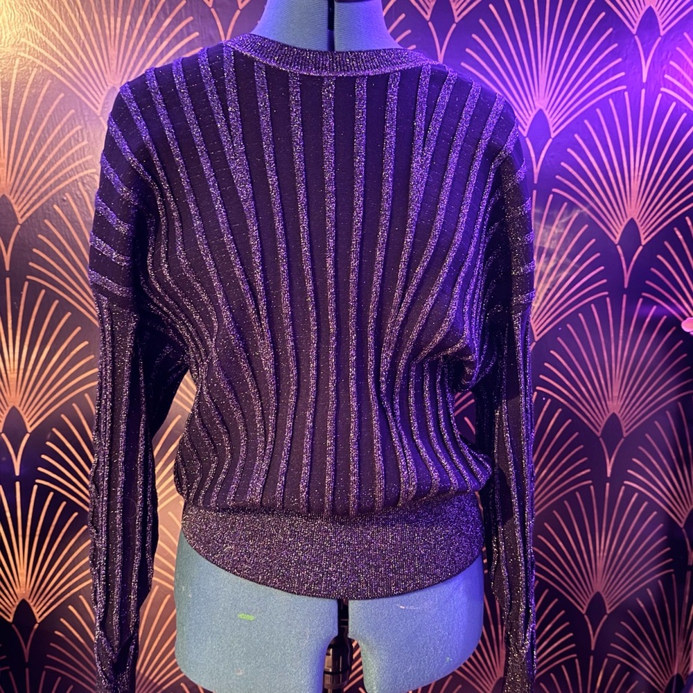 DKNY Black and Silver Sparkle Top